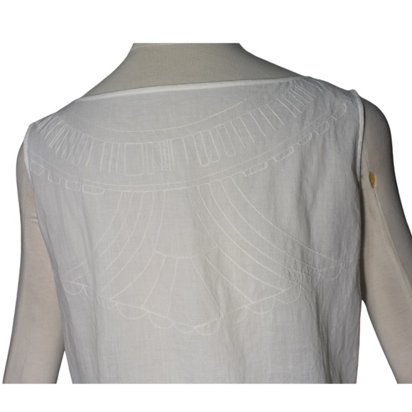 Vintage Rare Issey Miyake Embroidered Cotton Sleeveless Top Tank S As is - Picture 5 of 12